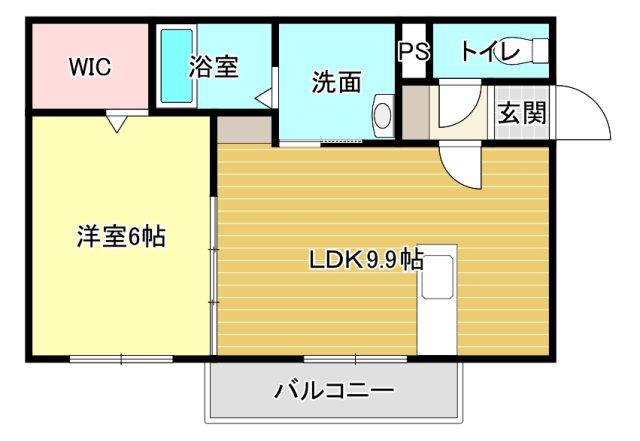 CASA IN COLLINA(1LDK/3階)の間取り写真