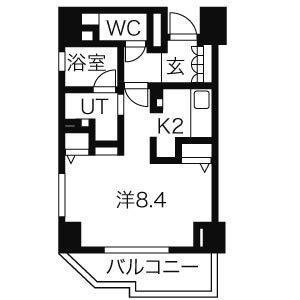 CASSIA車道(1K/7階)の間取り写真