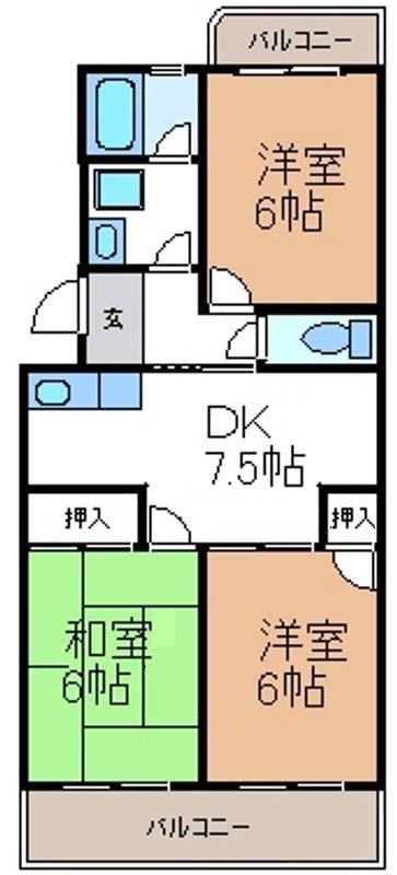 SUMMERBREEZEⅡ(3DK/4階)の間取り写真