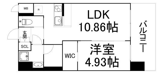 プレジオ天神橋ASIAN(1LDK/10階)の間取り写真