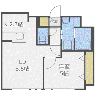ブランシャール宮の森(1LDK/2階)の間取り写真