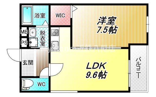 エスポワール(1LDK/1階)の間取り写真