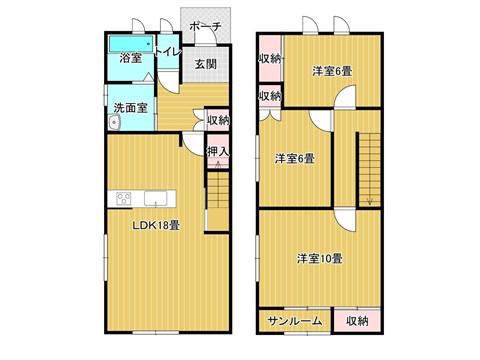 スウェート(3LDK/1階)の間取り写真