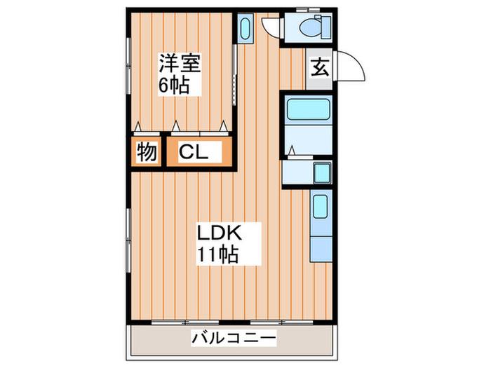 サンコート太秦ヒル(1LDK/2階)の間取り写真