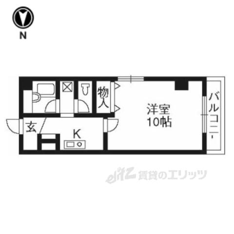 EMSCOURT(1K/4階)の間取り写真