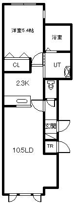 富良野錦町MS A(1LDK/1階)の間取り写真