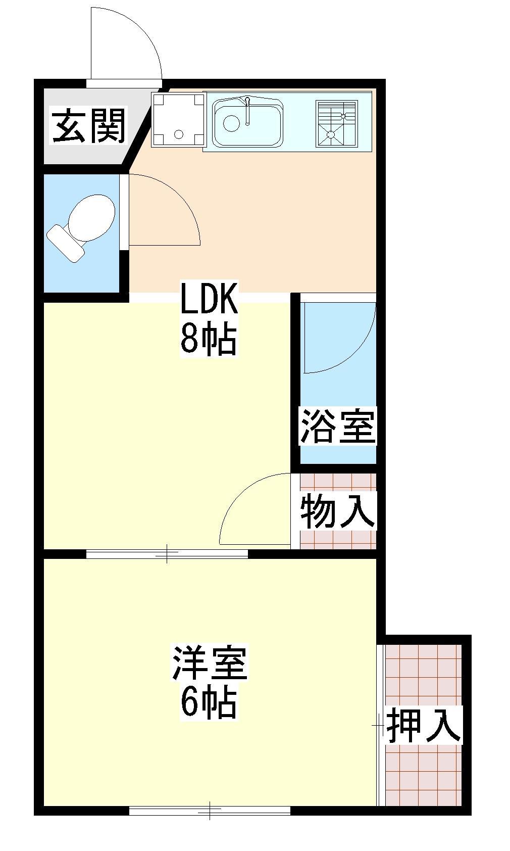 エバーブルー(1LDK/3階)の間取り写真