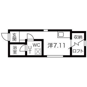 アテナ御器所(1K/3階)の間取り写真