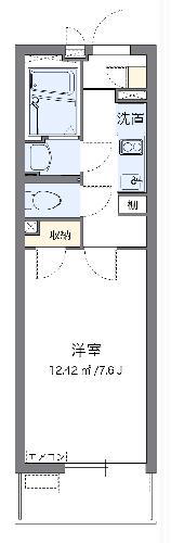 クレイノスクエア与野(1K/3階)の間取り写真