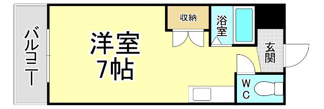 ペルセンプレ(1K/2階)の間取り写真
