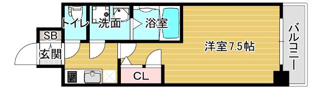 サムティ夕凪LUKSUS(1K/5階)の間取り写真