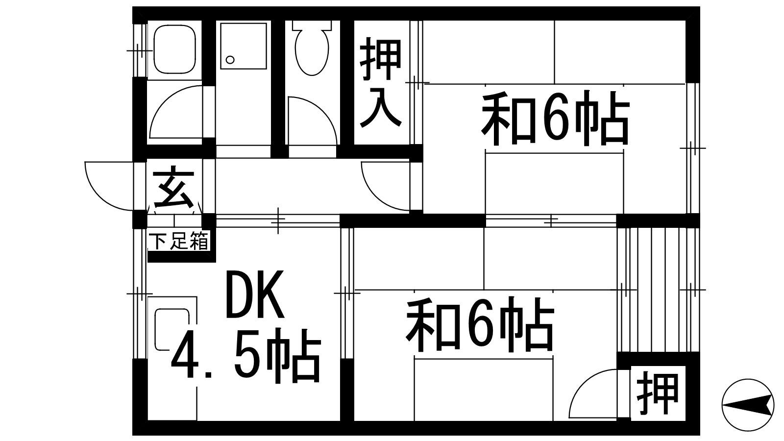 コーポ荘園(2DK/2階)の間取り写真