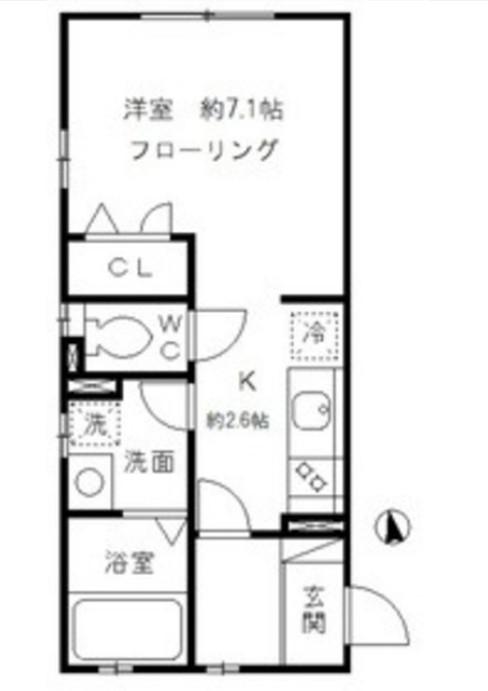 SKY TERRACE NISHIAZABU(1K/2階)の間取り写真