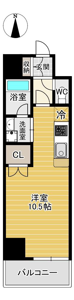 LUMINOUS東別院(ワンルーム/10階)の間取り写真