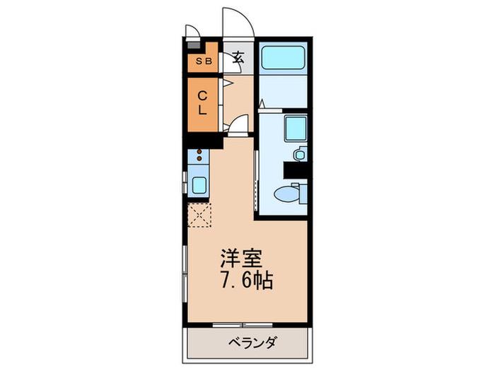 FRONT HOUSEA棟(ワンルーム/2階)の間取り写真