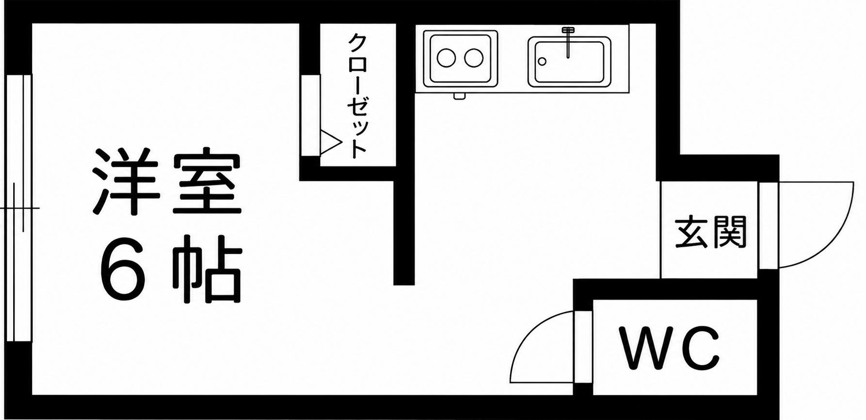 北海道室蘭市天神町18-21 ソレアードピエテ(ワンルーム/1階)の間取り写真
