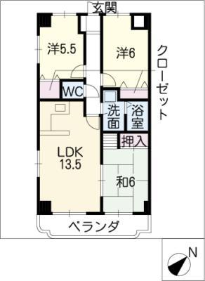 FORTRESS I(3LDK/6階)の間取り写真