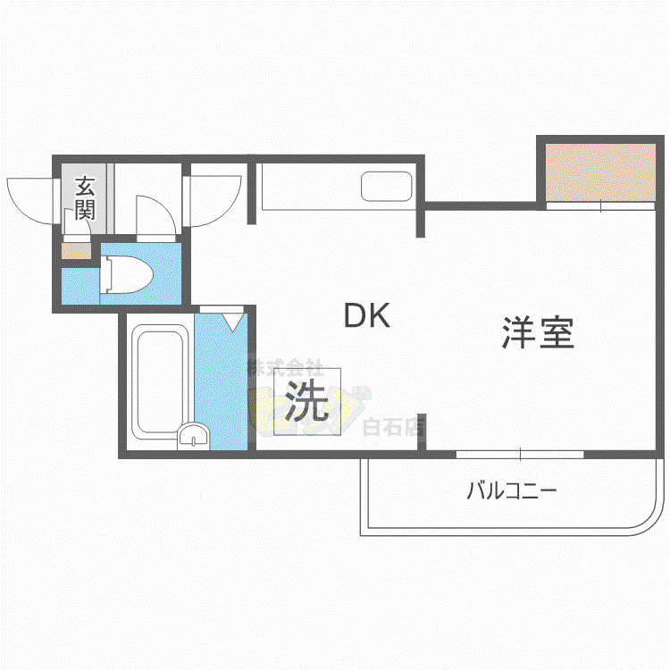 オルセー栄通(1DK/4階)の間取り写真