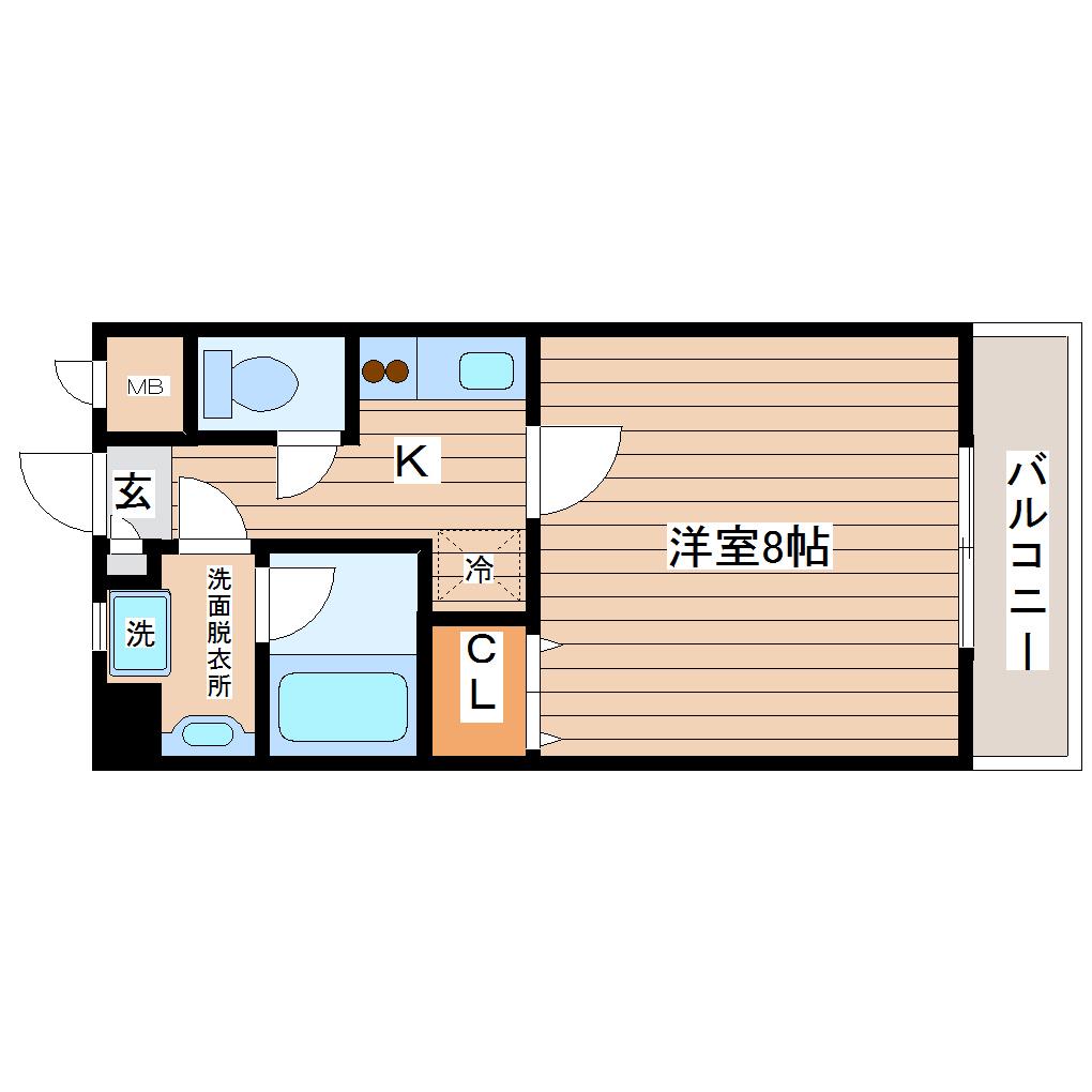 チュアリヒルズI(1K/2階)の間取り写真