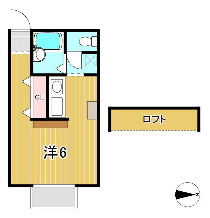 ラダンドゥサジェッス(ワンルーム/2階)の間取り写真