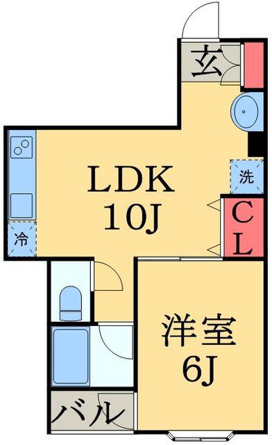 芝コーポ1号館(1LDK/3階)の間取り写真