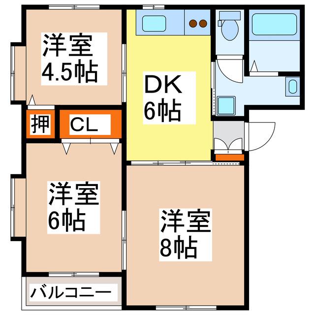 サンフラワーマンション(3DK/1階)の間取り写真