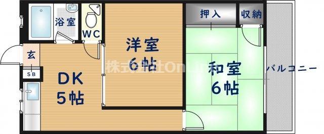 メゾン寿(2DK/1階)の間取り写真