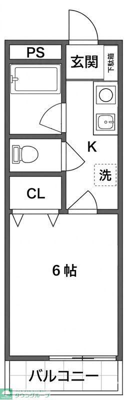 サンモール(1K/2階)の間取り写真