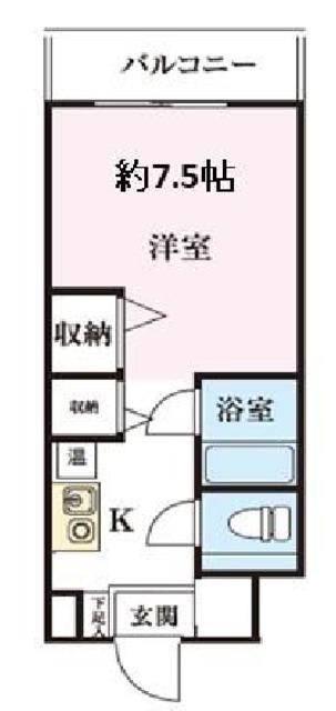 アカデミア清新(1K/4階)の間取り写真