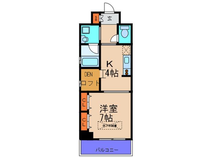 ARROW FIELDS 貮番館(1K/3階)の間取り写真