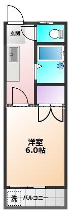 金子コーポ60(1K/2階)の間取り写真