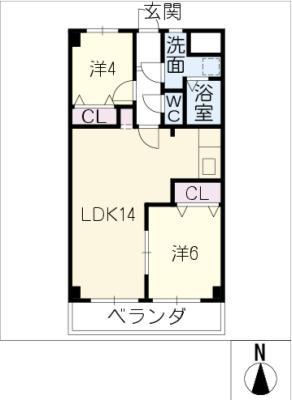 シーズンコート愛西(2LDK/3階)の間取り写真