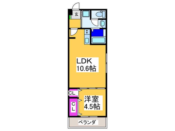 GROOVE桃谷(1LDK/2階)の間取り写真