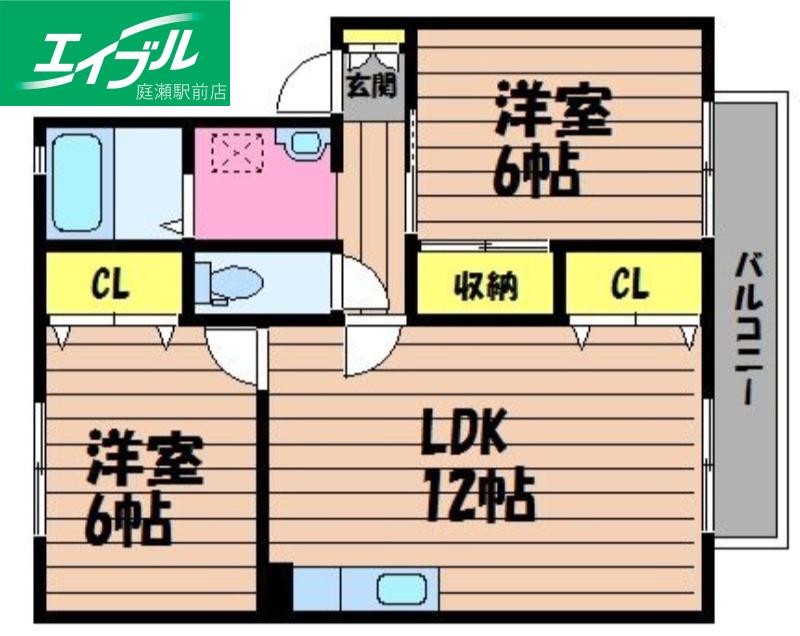 スルースMA(2LDK/2階)の間取り写真