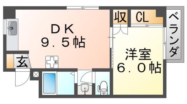 マンション村井エンタープライズ(1DK/2階)の間取り写真