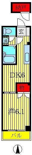 アークドエル(1DK/2階)の間取り写真