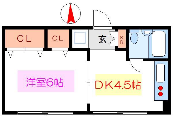 松本建設平野ビル(1DK/3階)の間取り写真