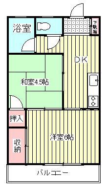 西川口コーポラス(2DK/4階)の間取り写真
