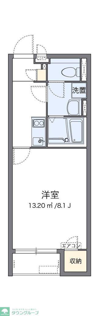 クレイノエトワールII(1K/2階)の間取り写真