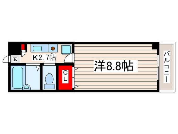 東京メトロ東西線 西葛西駅 徒歩10分 4階建 築26年(1K/4階)の間取り写真