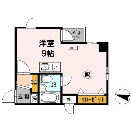エミネンス北町(ワンルーム/2階)の間取り写真