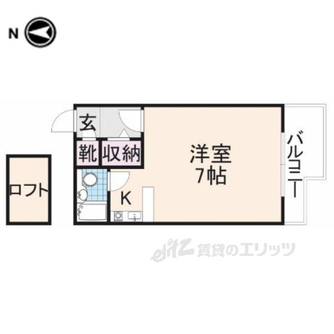 リバーヒル帝塚山(ワンルーム/2階)の間取り写真