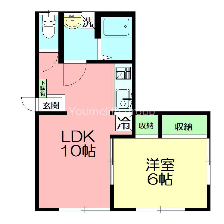 出口ハイツI(1LDK/2階)の間取り写真