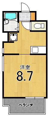 カドノスクリーン82(1K/2階)の間取り写真