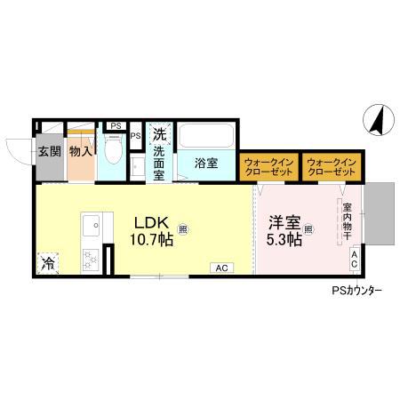 D-ROOM佐太中町(1LDK/1階)の間取り写真