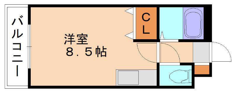 プレジデント大名(ワンルーム/3階)の間取り写真