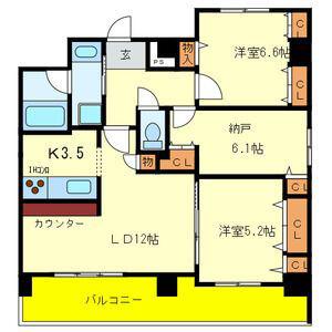 PRESTANCE香里(2SLDK/11階)の間取り写真