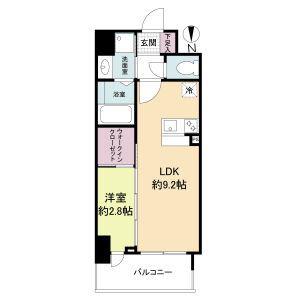 セレニテ谷町四丁目アリエ(1LDK/8階)の間取り写真