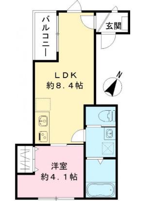 ルガロ六本木(1LDK/3階)の間取り写真