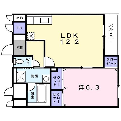 ジュネス松陰(1LDK/2階)の間取り写真